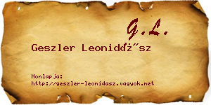 Geszler Leonidász névjegykártya